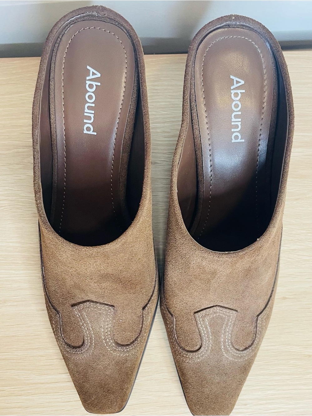 Abound Women’s Brown Suede Pointed Slip-On Mules
